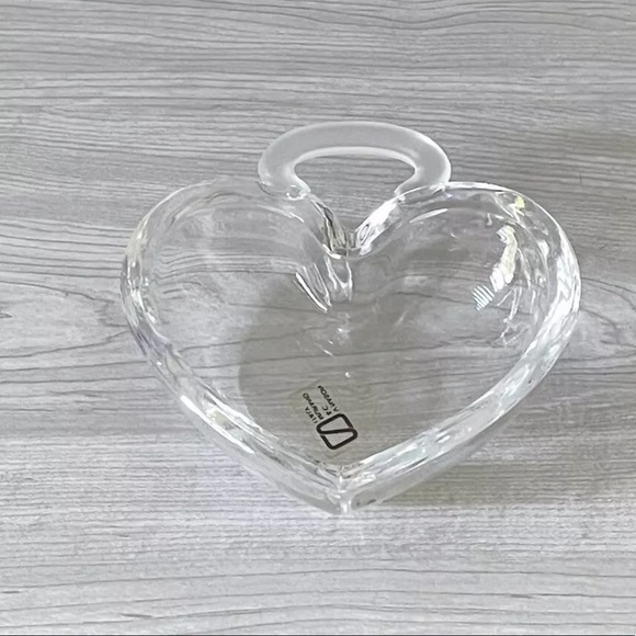 V Nason & Co. Murano Italy Crystal Heart Dish - Picture 2 of 6